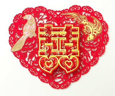 3D Embroidery Wedding Ornament—Happiness come to your home