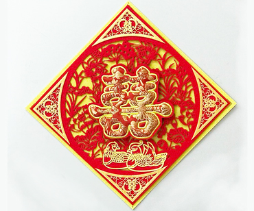3D Embroidery Wedding Ornament—Mandarin Ducks matching together